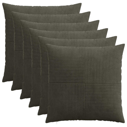 vidaXL Cushion Cover 6 pcs ALMELO Anthracite 70 x 70 cm Corduroy 1