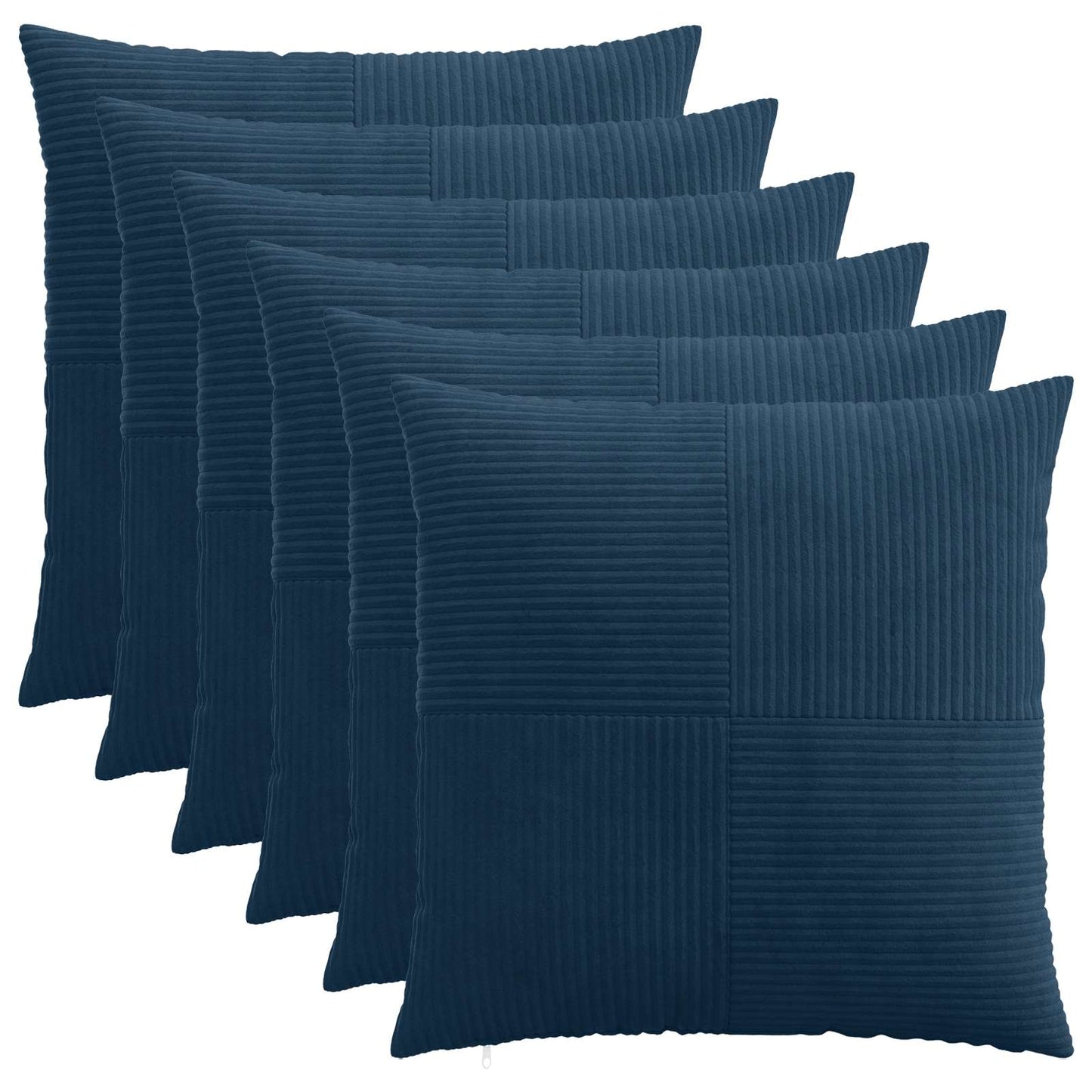 vidaXL Cushion Cover 6 pcs ALMELO Navy Blue 70 x 70 cm Corduroy 1