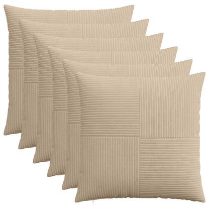 vidaXL Cushion Cover 6 pcs ALMELO Taupe 80 x 80 cm Corduroy 2