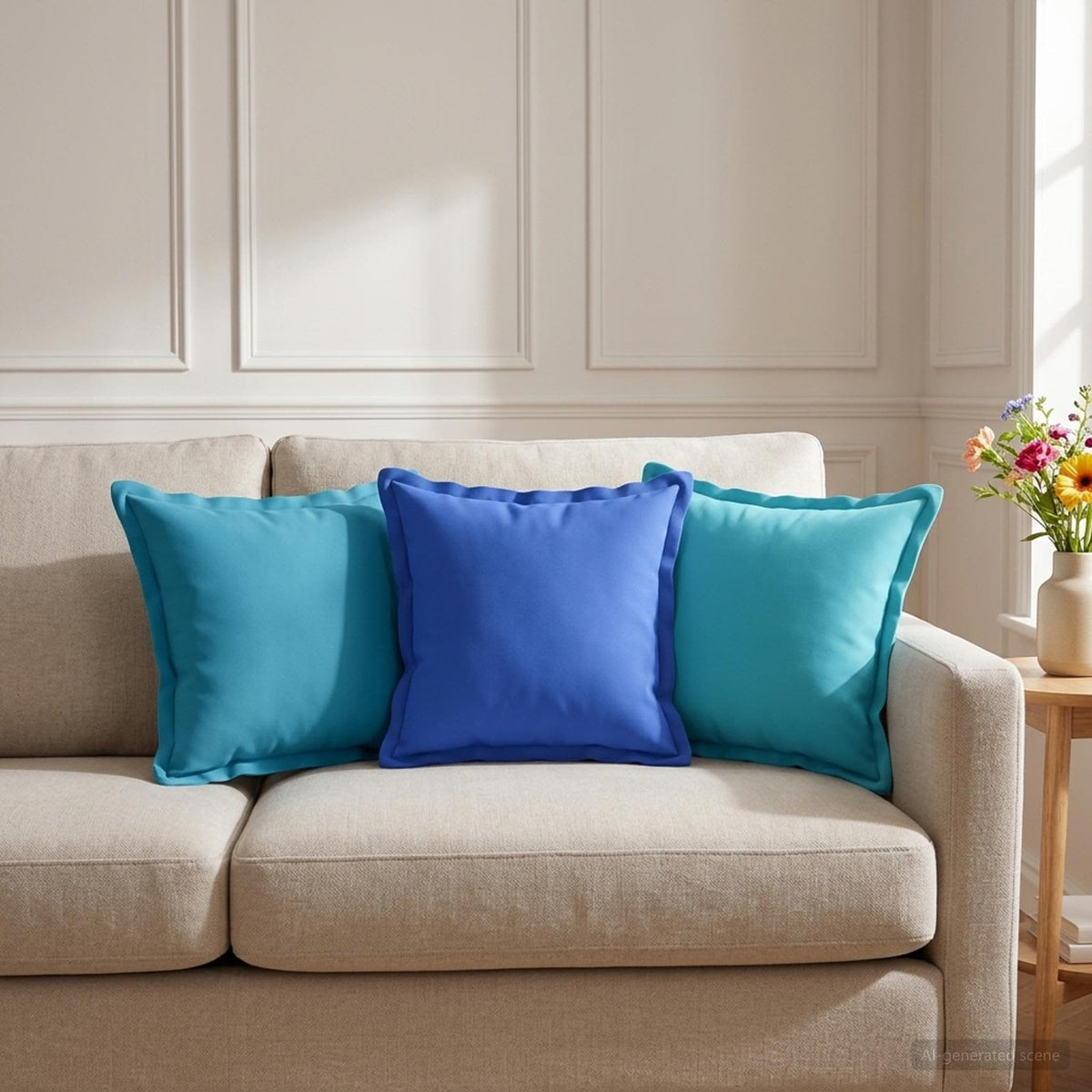 vidaXL Throw Pillow 12 pcs HOUTEN Light Blue 40 x 40 cm Polyester 1