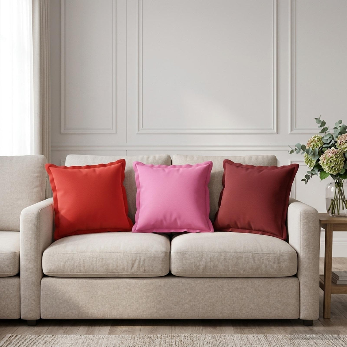 vidaXL Throw Pillow 12 pcs HOUTEN Pink 40 x 40 cm Polyester 1