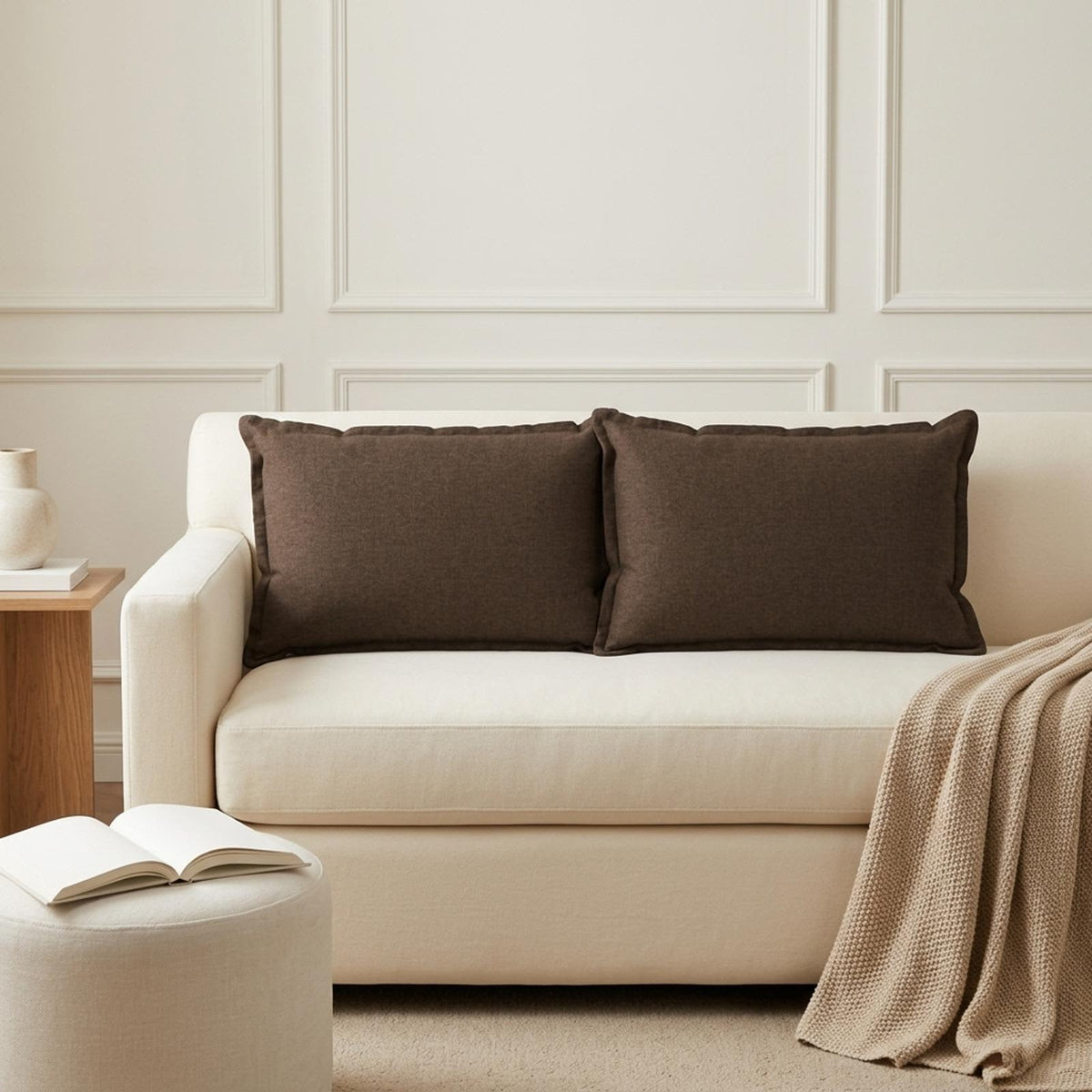 Cushion with Pillow HOUTEN 6 pcs Faux Linen