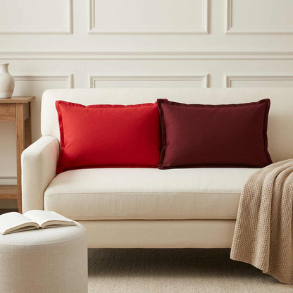 Cushion Pillow HOUTEN Red Faux Linen
