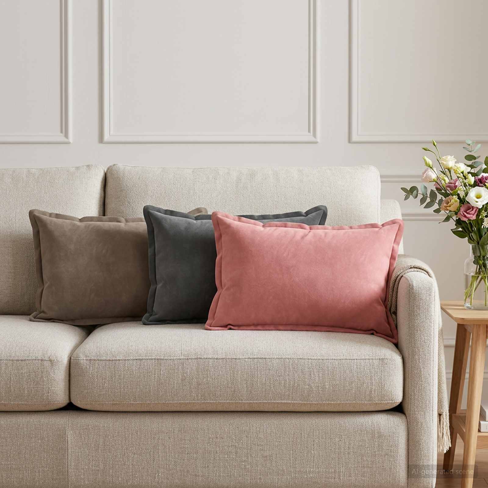 vidaXL Cushion with Pillow HOUTEN 6 pcs Dark Grey Velvet 1