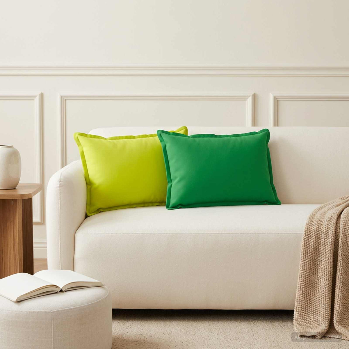 vidaXL Cushion with Pillow HOUTEN 6 pcs Green Polyester 1