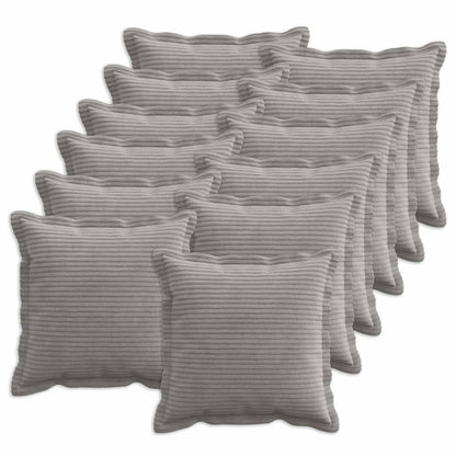vidaXL Cushion Cover 12 pcs HOUTEN Light Grey 40 x 40 cm Corduroy 1