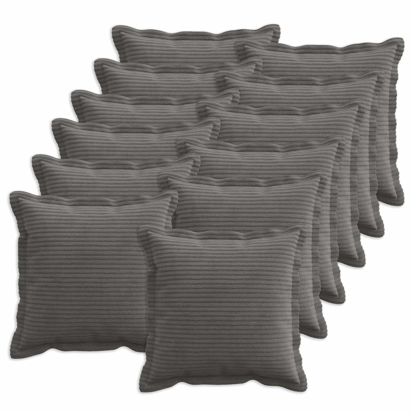 vidaXL Cushion Cover 12 pcs HOUTEN Dark Grey 40 x 40 cm Corduroy 1