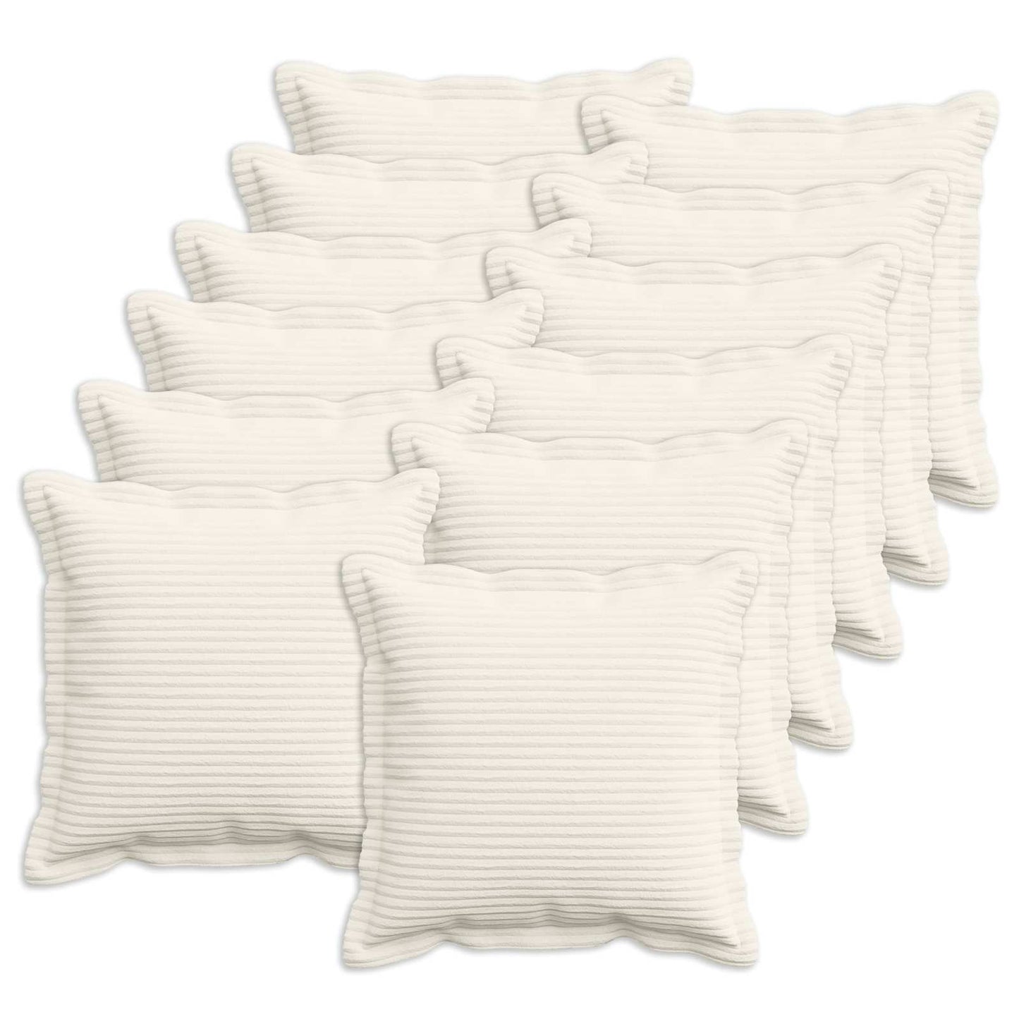 vidaXL Cushion Cover 12 pcs HOUTEN Cream 40 x 40 cm Corduroy 1
