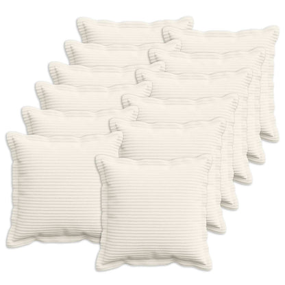 vidaXL Cushion Cover 12 pcs HOUTEN Cream 40 x 40 cm Corduroy 1