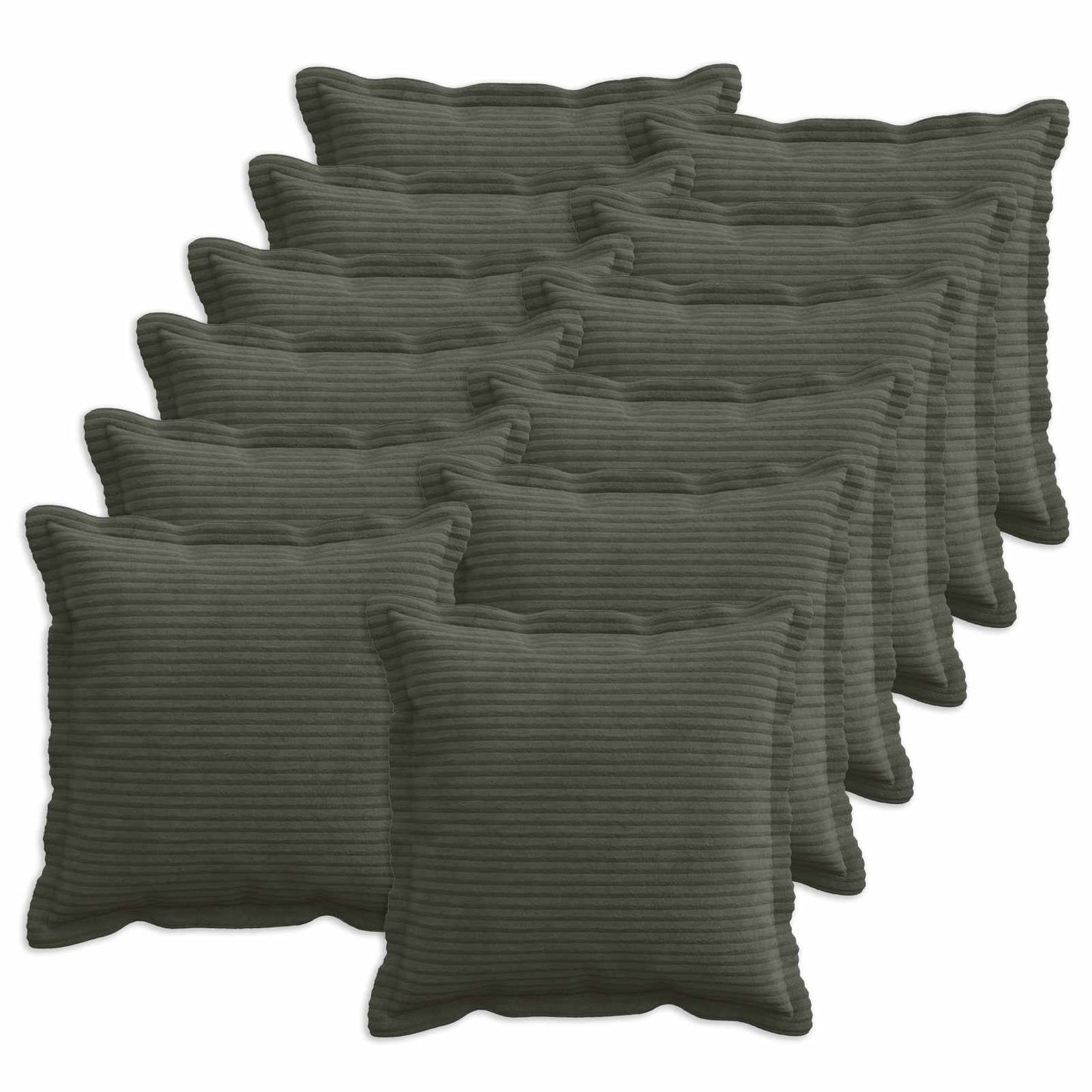 vidaXL Cushion Cover 12 pcs HOUTEN Anthracite 40 x 40 cm Corduroy 1