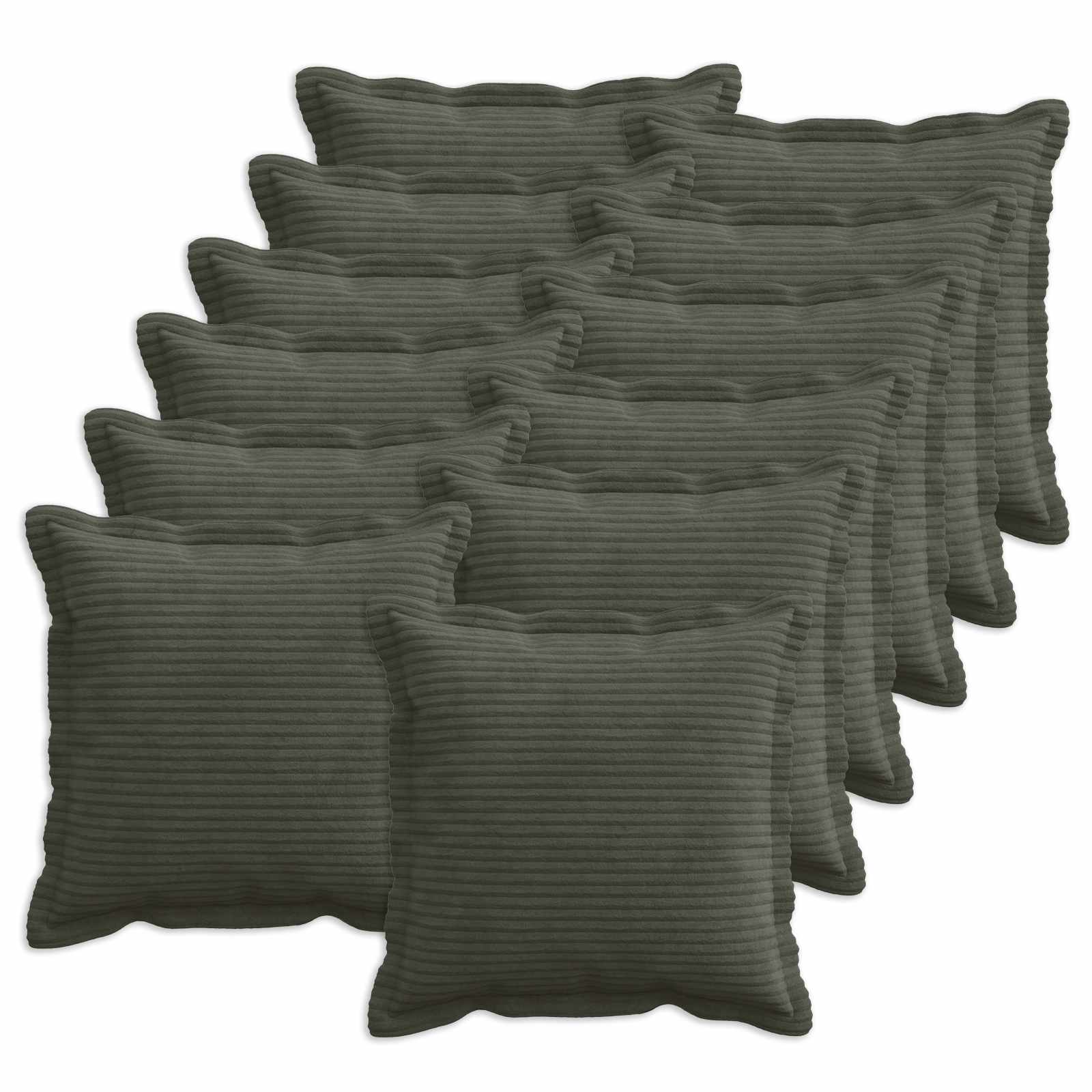 vidaXL Cushion Cover 12 pcs HOUTEN Anthracite 40 x 40 cm Corduroy 1