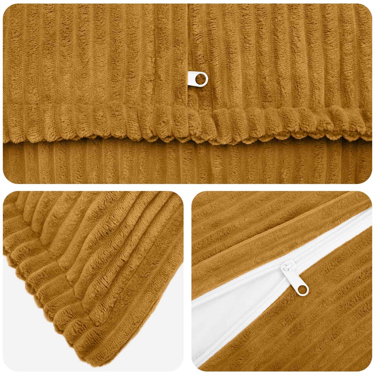 vidaXL Cushion Cover 12 pcs HOUTEN Yellow 40 x 40 cm Corduroy 4