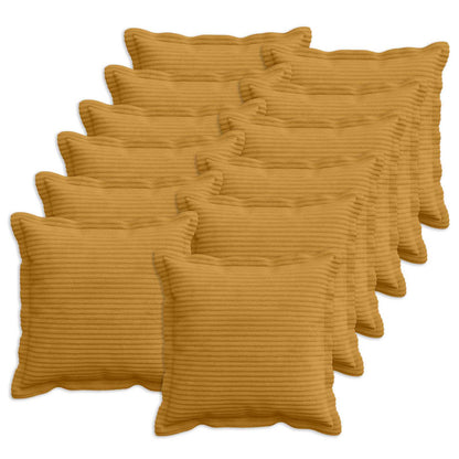 vidaXL Cushion Cover 12 pcs HOUTEN Yellow 40 x 40 cm Corduroy 1