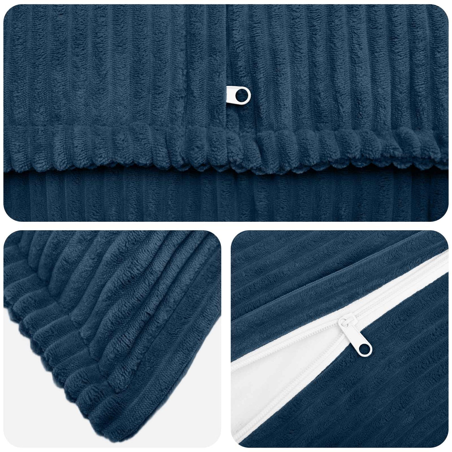 vidaXL Cushion Cover 12 pcs HOUTEN Navy Blue 40 x 40 cm Corduroy 4