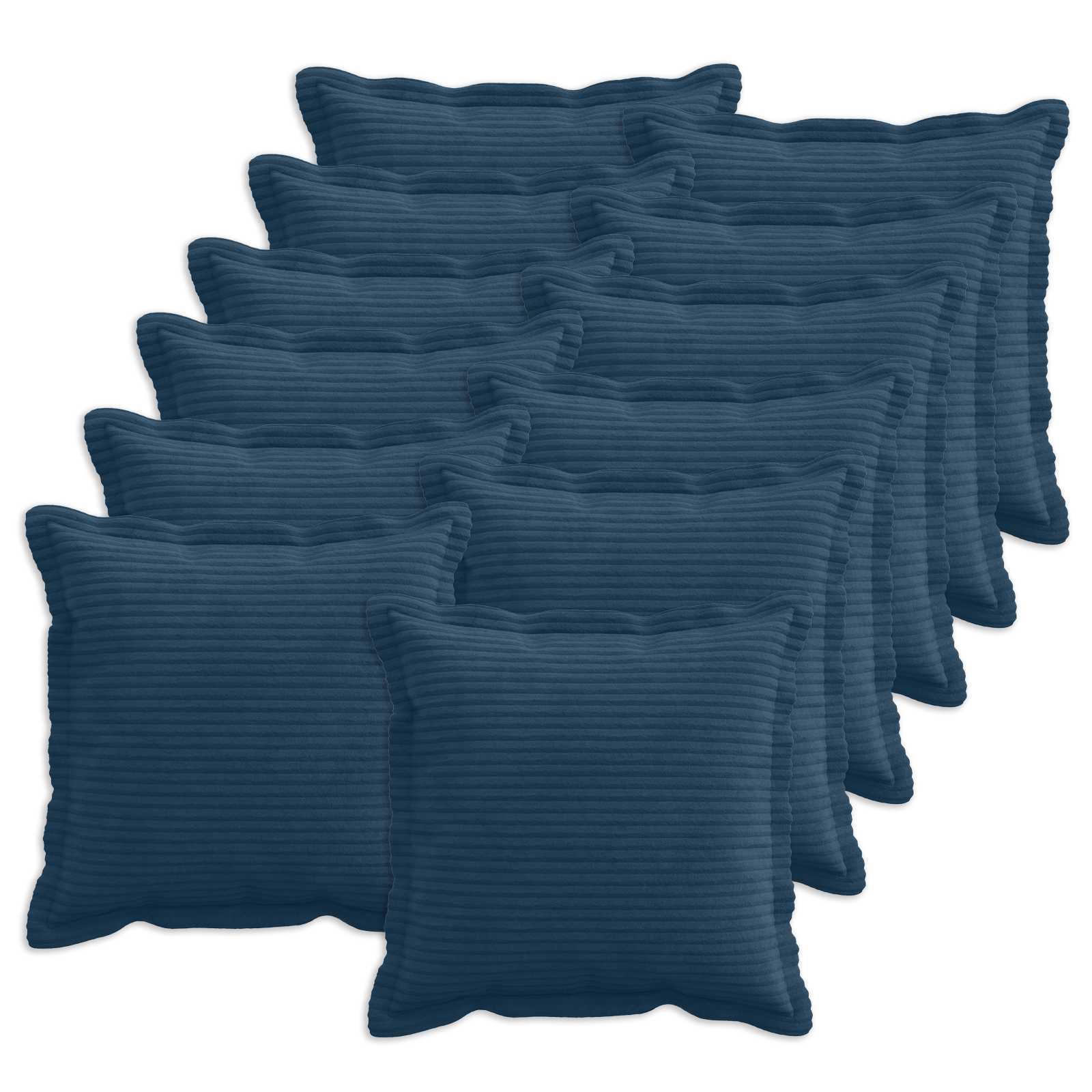 vidaXL Cushion Cover 12 pcs HOUTEN Navy Blue 40 x 40 cm Corduroy 1