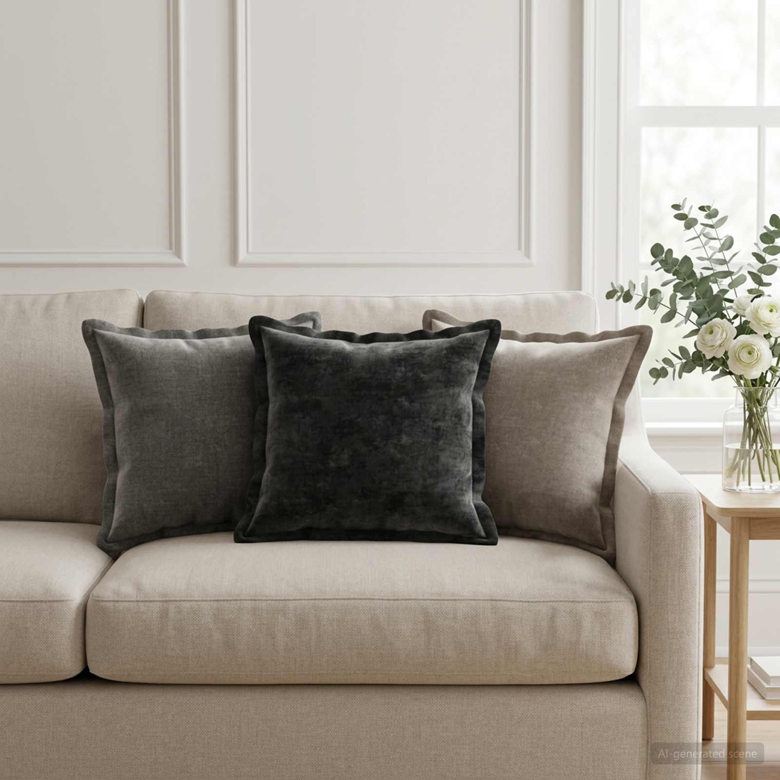 vidaXL Cushion Cover 12 pcs HOUTEN Dark Grey 40 x 40 cm 1