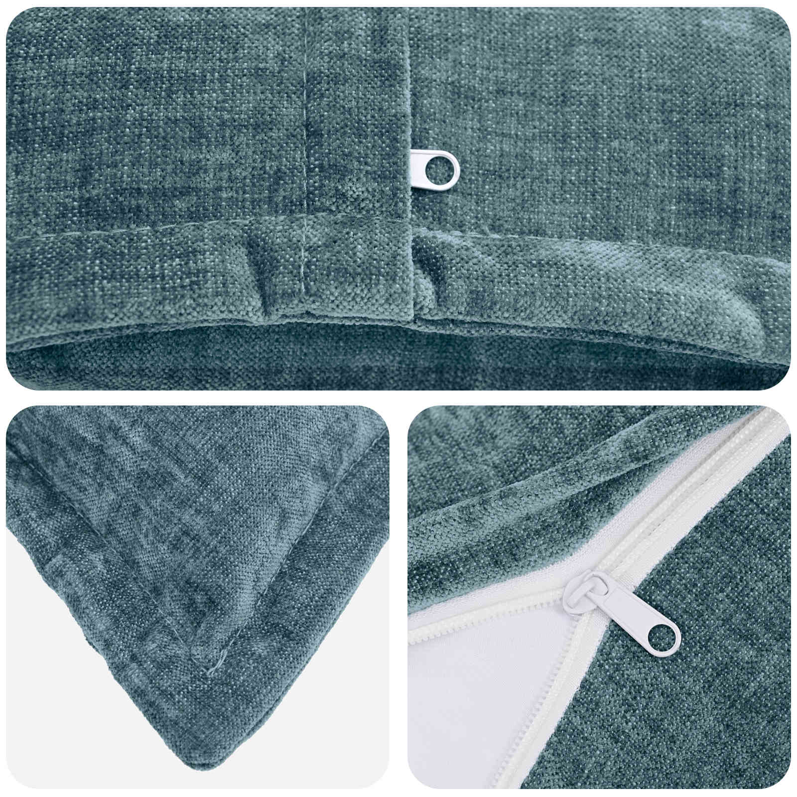vidaXL Cushion Cover 12 pcs HOUTEN Blue 40 x 40 cm Chenille Fabric 5