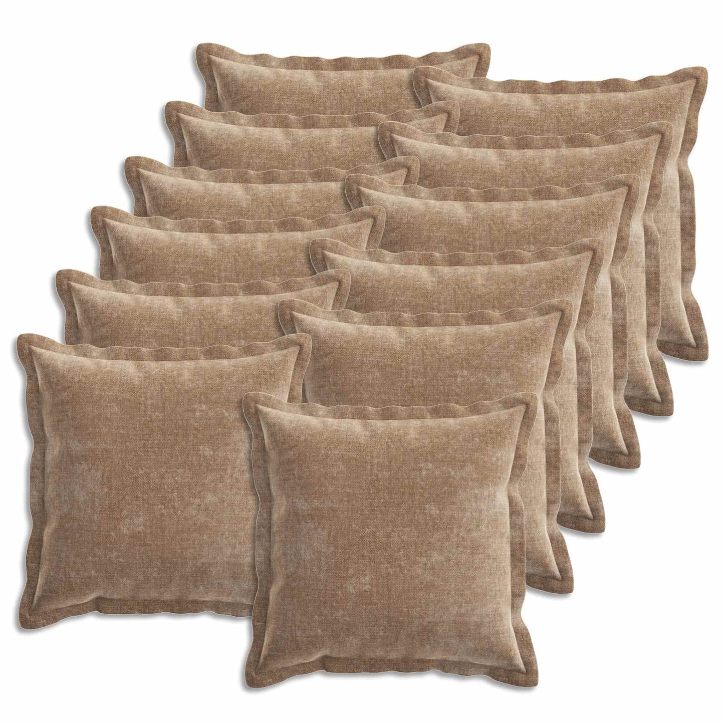 vidaXL Cushion Cover 12 pcs HOUTEN Brown 40 x 40 cm Chenille Fabric 2