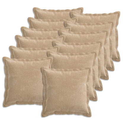 vidaXL Cushion Cover 12 pcs HOUTEN Taupe 40 x 40 cm Chenille Fabric 2