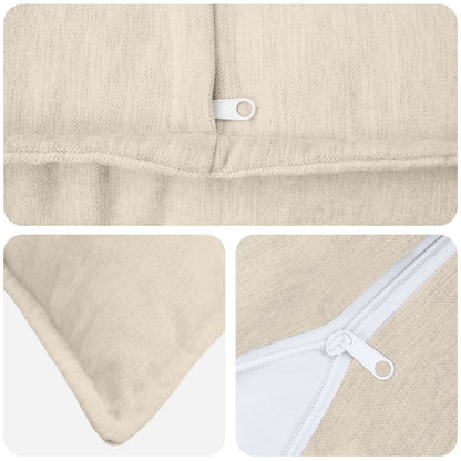 vidaXL Cushion Cover 12 pcs HOUTEN Cream 40 x 40 cm Chenille Fabric 5