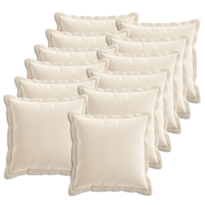 vidaXL Cushion Cover 12 pcs HOUTEN Cream 40 x 40 cm Chenille Fabric 2