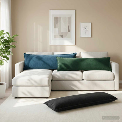 vidaXL Cushion with Pillow HOUTEN 2 pcs Blue Velvet 1