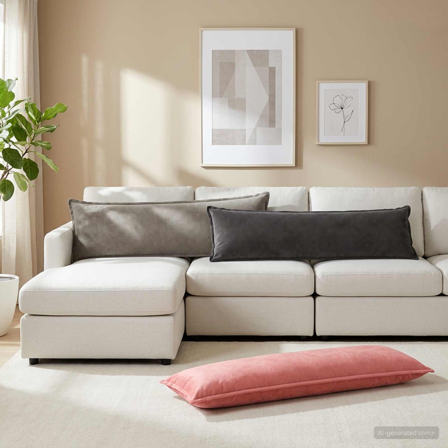 vidaXL Cushion with Pillow HOUTEN 2 pcs Dark Grey Velvet 1