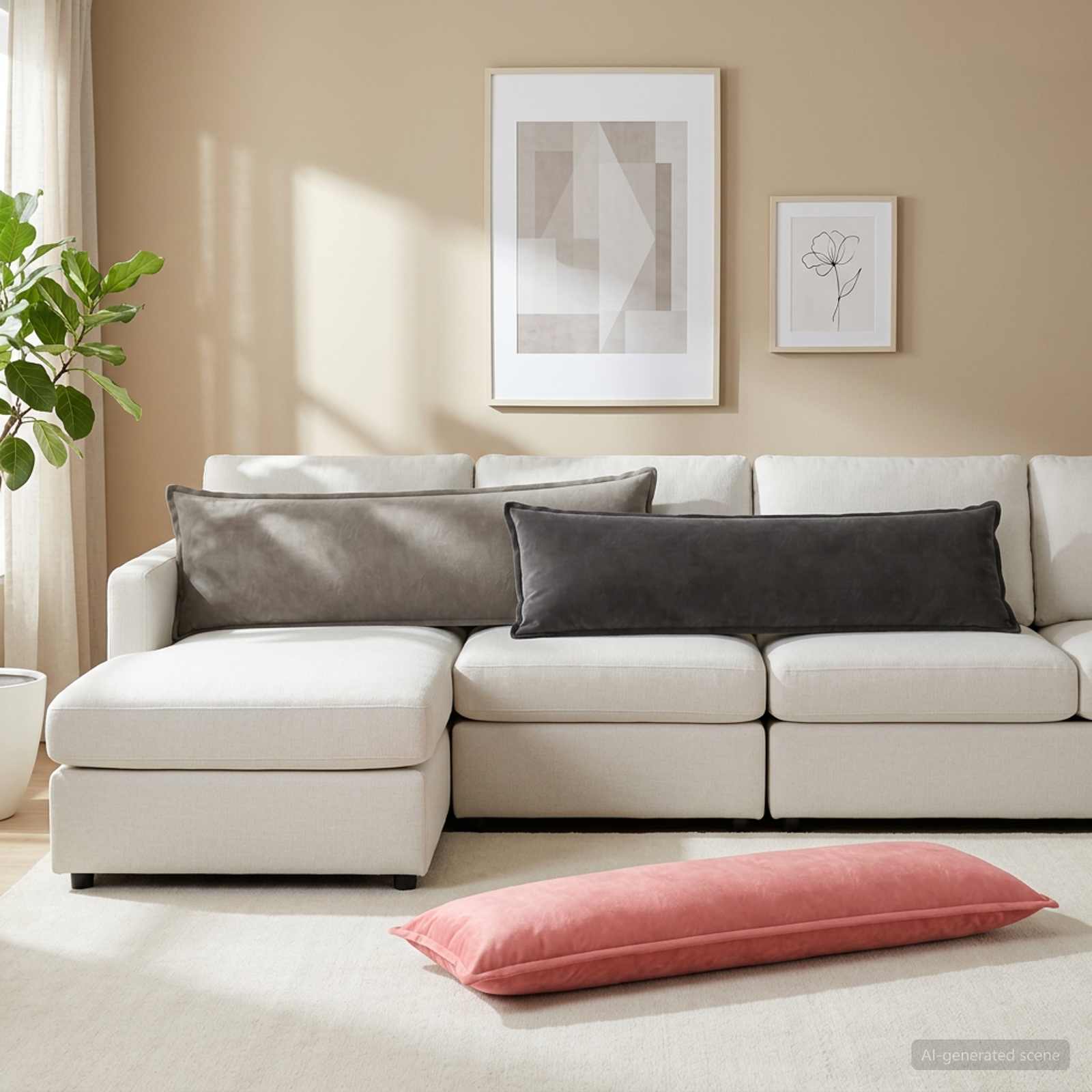 vidaXL Cushion with Pillow HOUTEN 2 pcs Dark Grey Velvet 1