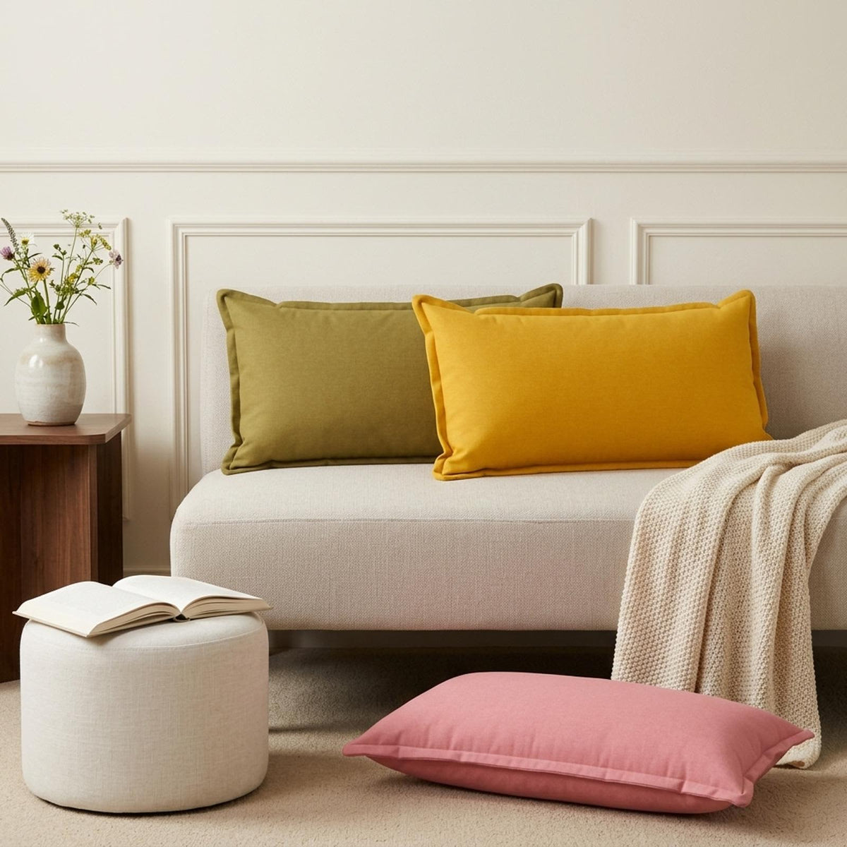 Throw Pillow HOUTEN Faux Linen