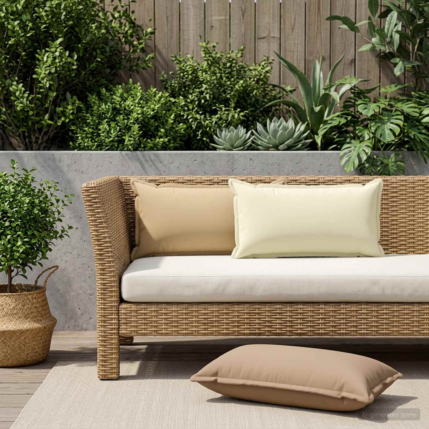 vidaXL Cushion Cover 12 pcs HOUTEN Beige 40 x 80 cm Polyester 3