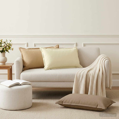 vidaXL Cushion Cover 12 pcs HOUTEN Taupe 40 x 80 cm Polyester 1