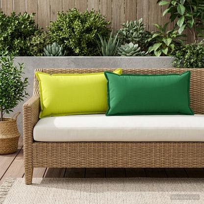 vidaXL Cushion Cover 12 pcs HOUTEN Green 40 x 80 cm Polyester 1