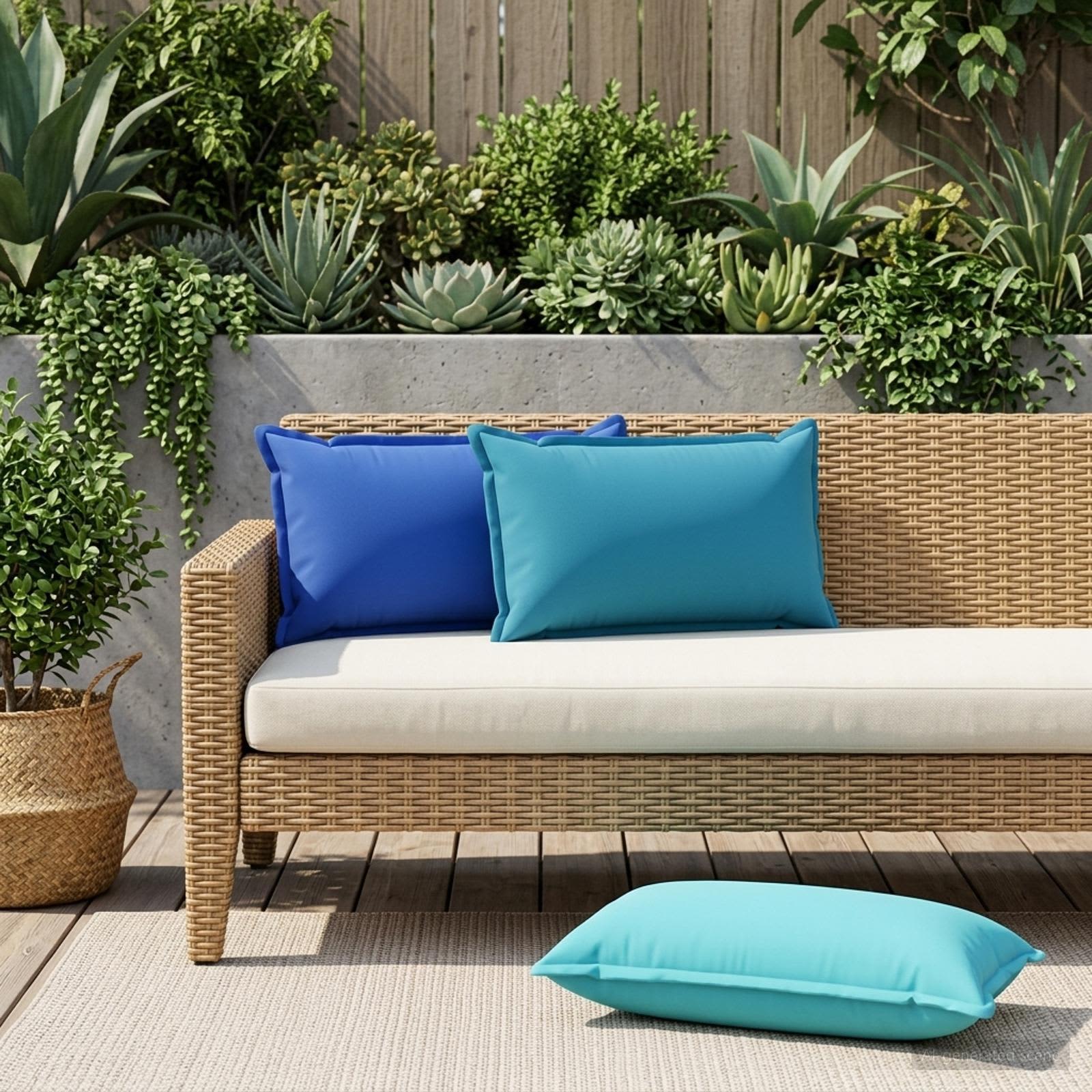 vidaXL Cushion Cover 12 pcs HOUTEN Light Blue 40 x 80 cm Polyester 1