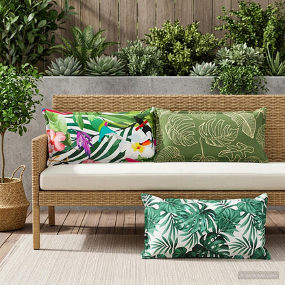 vidaXL Cushion Cover 12 pcs HOUTEN Leaf Pattern 40 x 80 cm Polyester 3