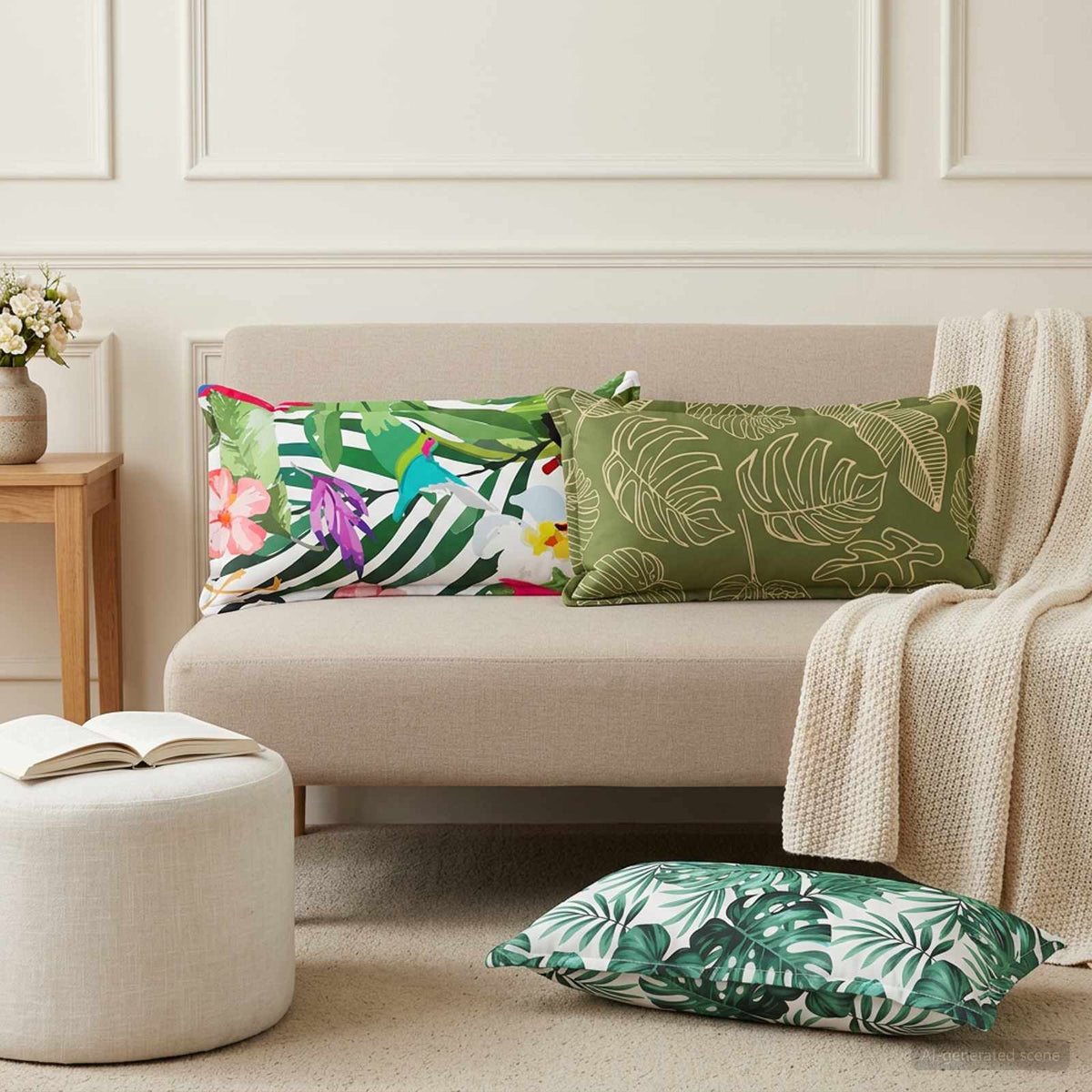 Cushion Leaf Pillow HOUTEN Polyester