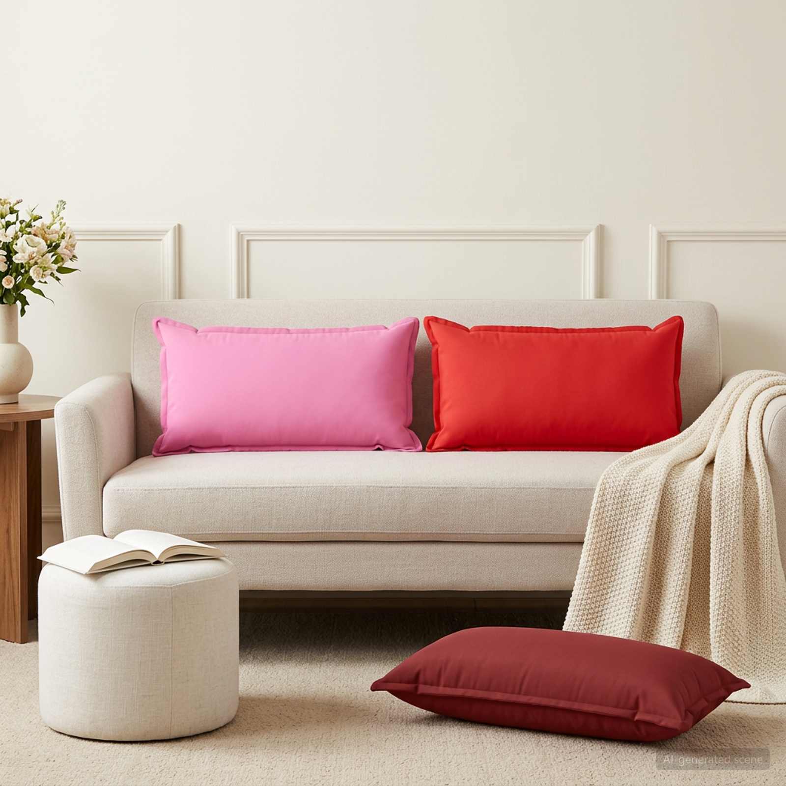 vidaXL Cushion Cover 12 pcs HOUTEN Pink 40 x 80 cm Polyester 1