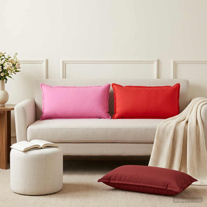 vidaXL Cushion Cover 12 pcs HOUTEN Pink 40 x 80 cm Polyester 1