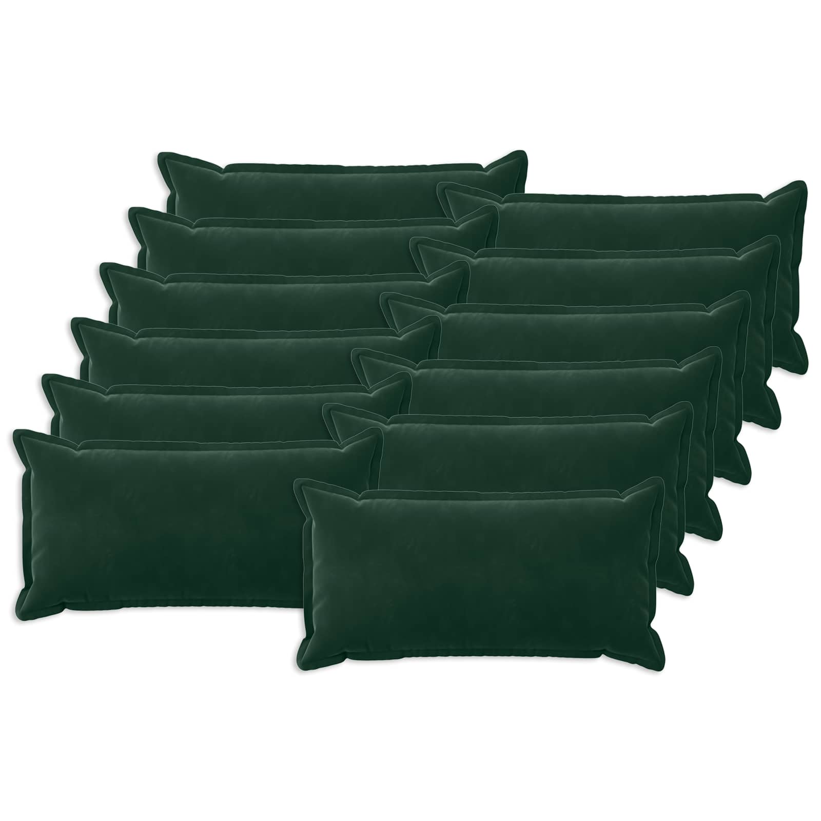 vidaXL Cushion Cover 12 pcs HOUTEN Dark Green 40 x 80 cm Velvet 2