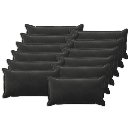 vidaXL Cushion Cover 12 pcs HOUTEN Black 40 x 80 cm Velvet 2