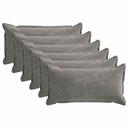 vidaXL Cushion Cover 6 pcs HOUTEN Dark Grey 40 x 80 cm Chenille Fabric 2