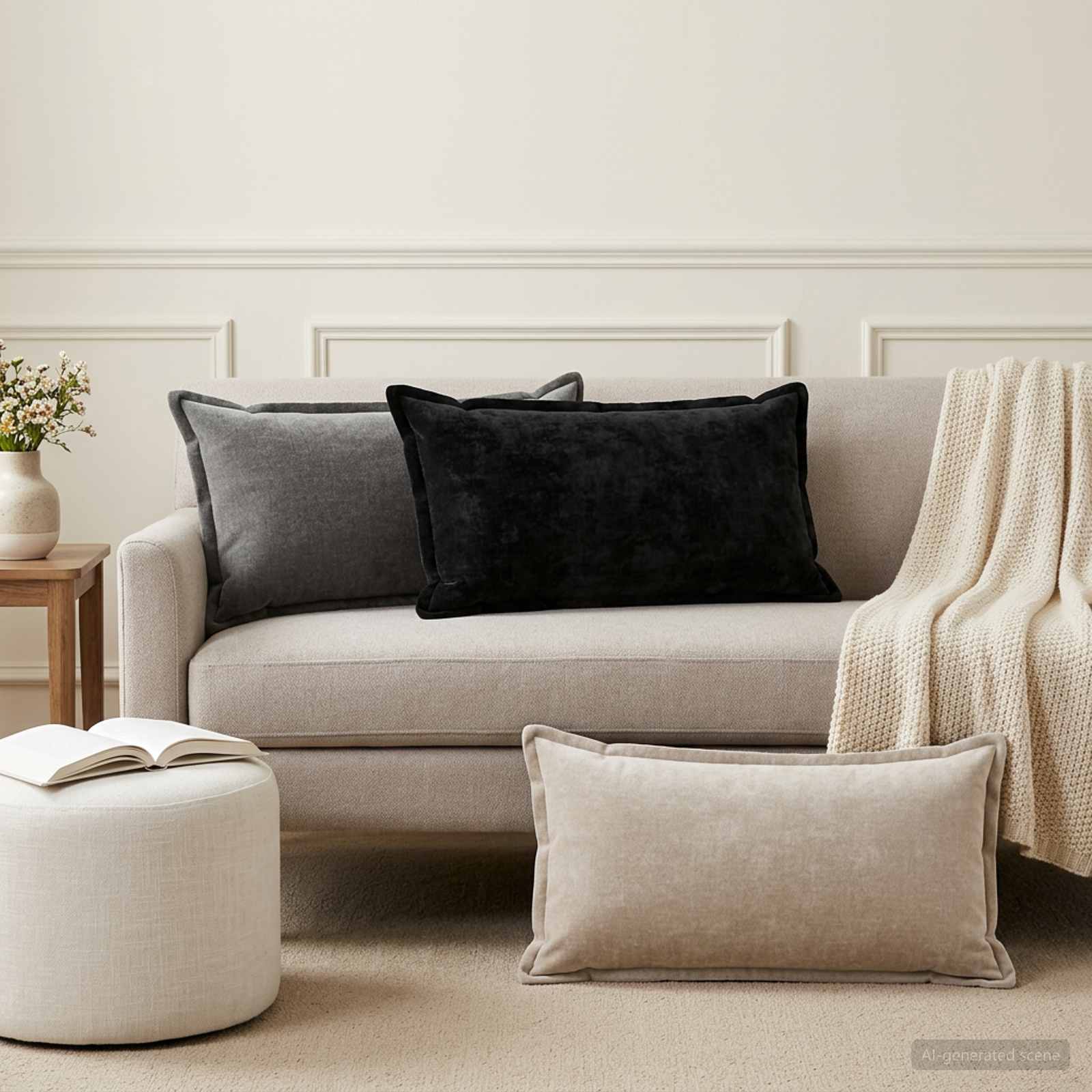vidaXL Cushion Cover 6 pcs HOUTEN Light Grey 40 x 80 cm 1