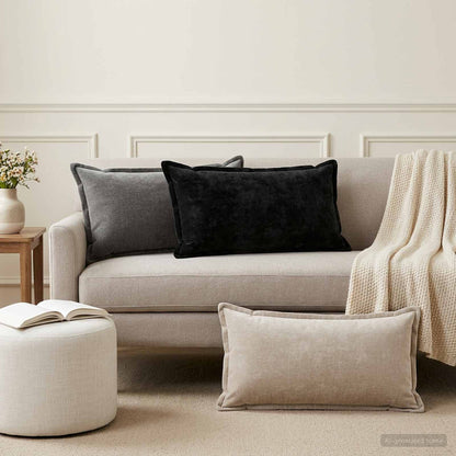 vidaXL Cushion Cover 6 pcs HOUTEN Dark Grey 40 x 80 cm Chenille Fabric 1