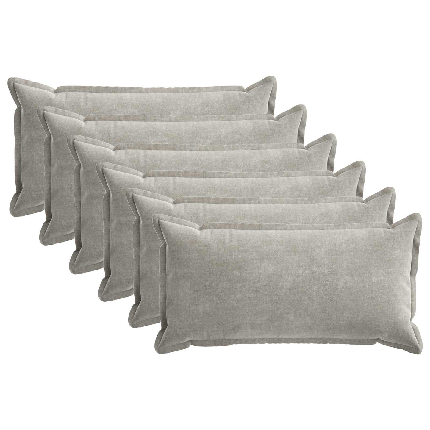 vidaXL Cushion Cover 6 pcs HOUTEN Light Grey 40 x 80 cm 2