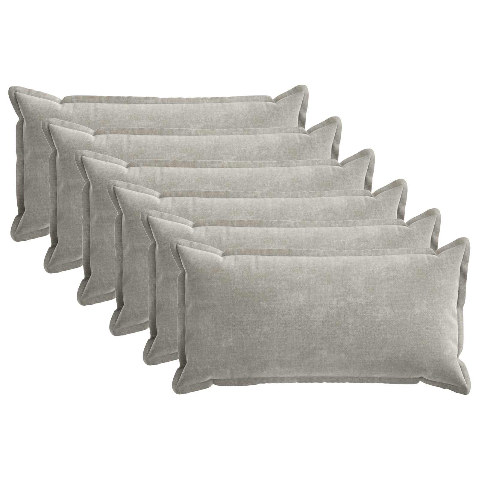 vidaXL Cushion Cover 6 pcs HOUTEN Light Grey 40 x 80 cm 2