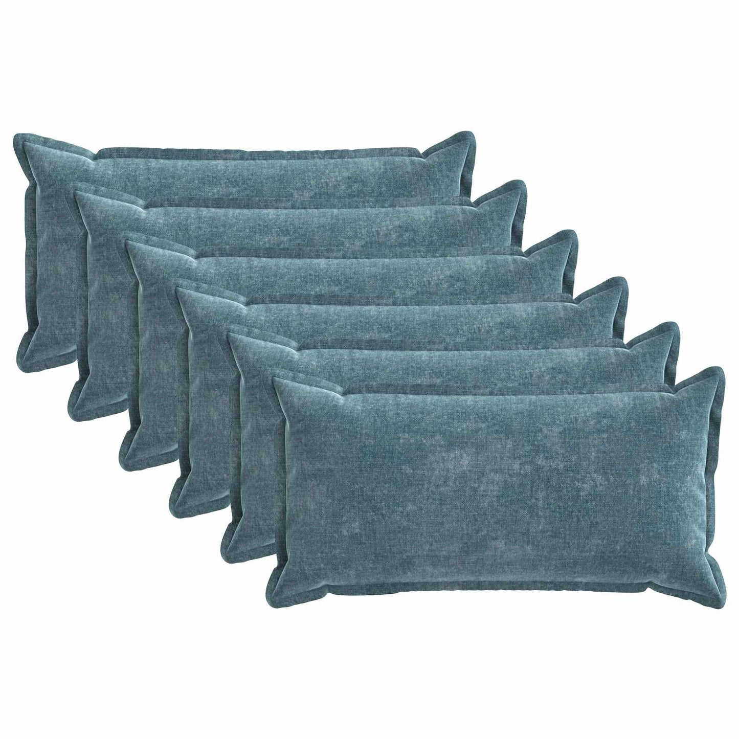 vidaXL Cushion Cover 6 pcs HOUTEN Blue 40 x 80 cm Chenille Fabric 2