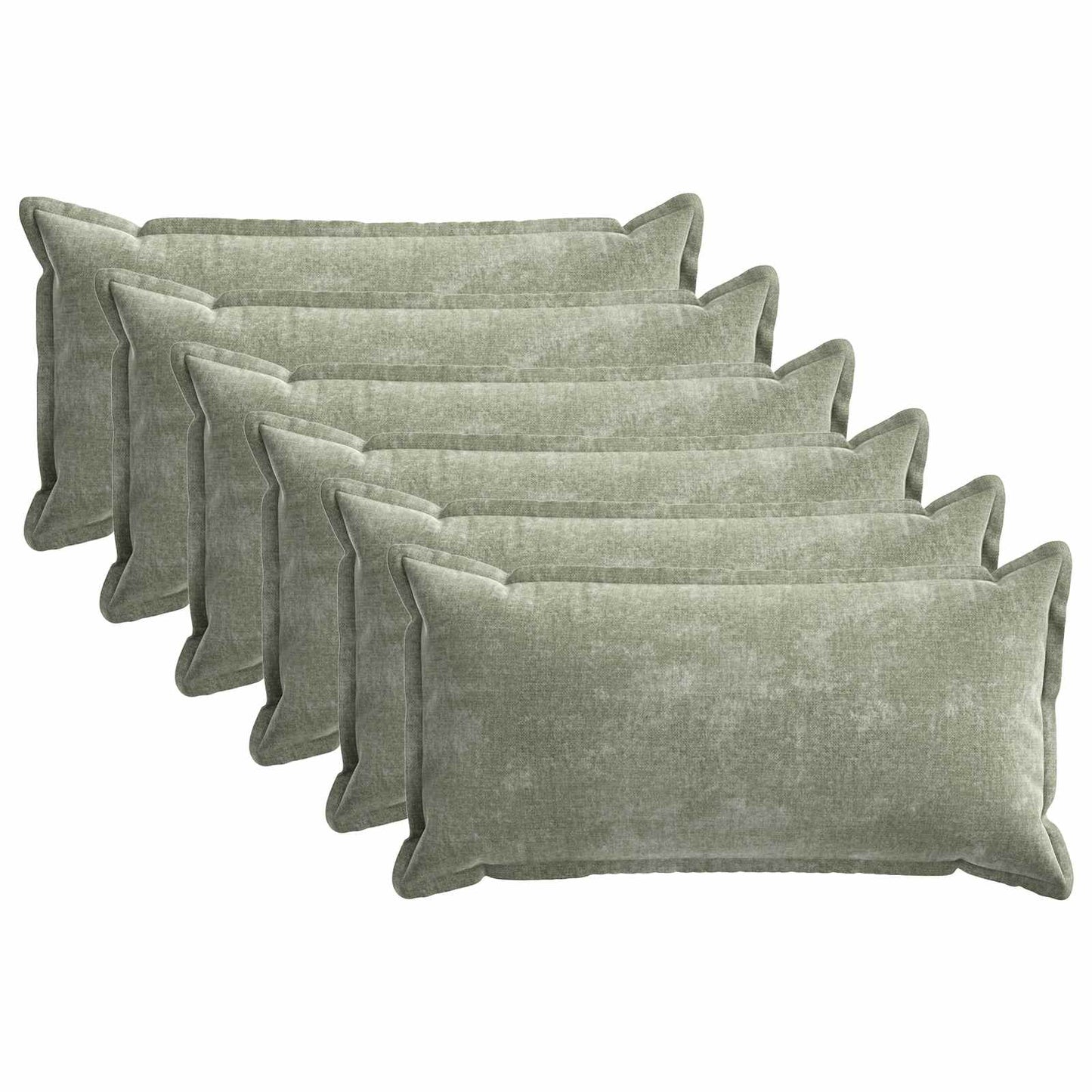 vidaXL Cushion Cover 6 pcs HOUTEN Green 40 x 80 cm Chenille Fabric 2