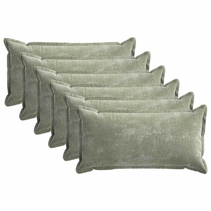 vidaXL Cushion Cover 6 pcs HOUTEN Green 40 x 80 cm Chenille Fabric 2