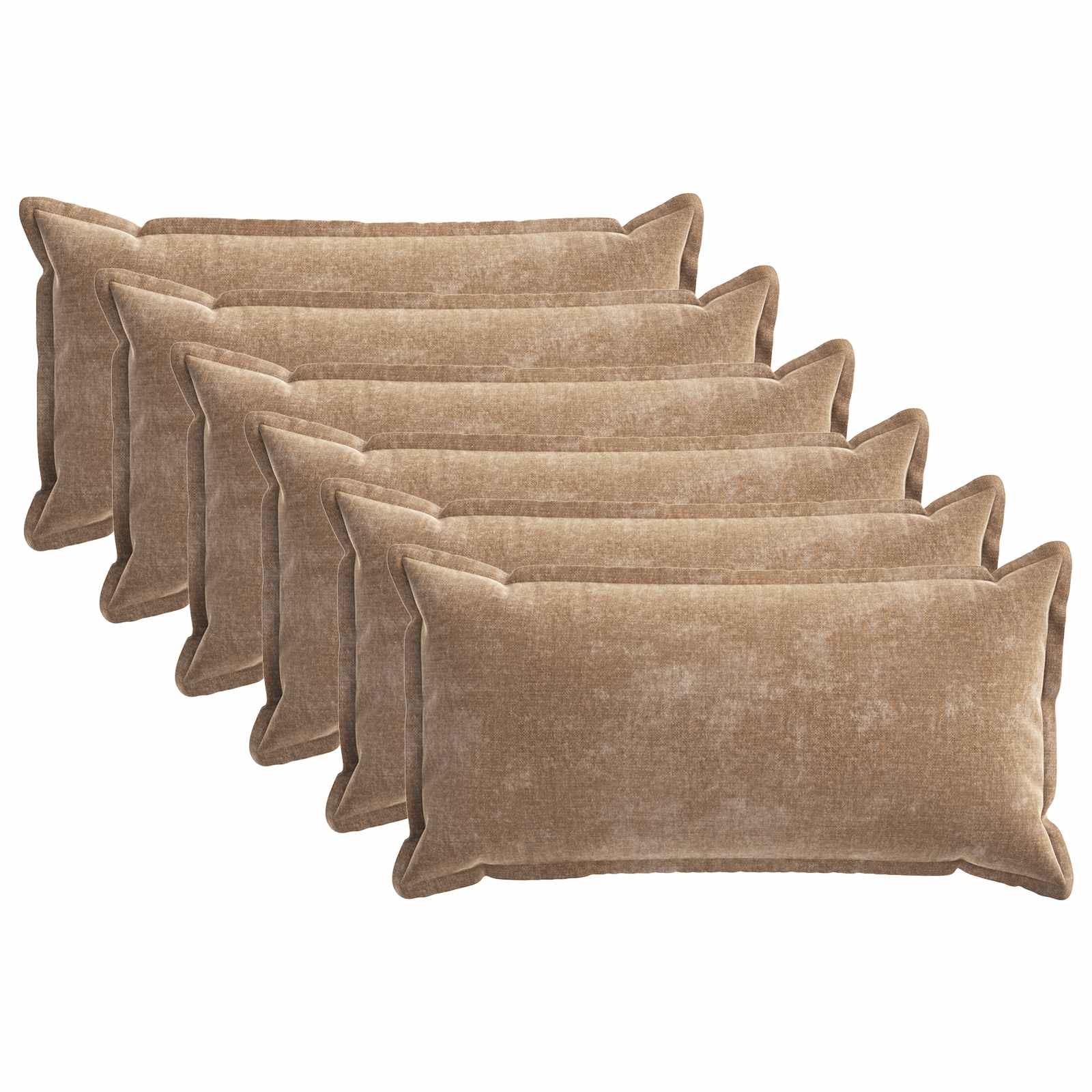 vidaXL Cushion Cover 6 pcs HOUTEN Brown 40 x 80 cm Chenille Fabric 2