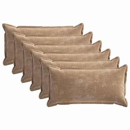 vidaXL Cushion Cover 6 pcs HOUTEN Brown 40 x 80 cm Chenille Fabric 2