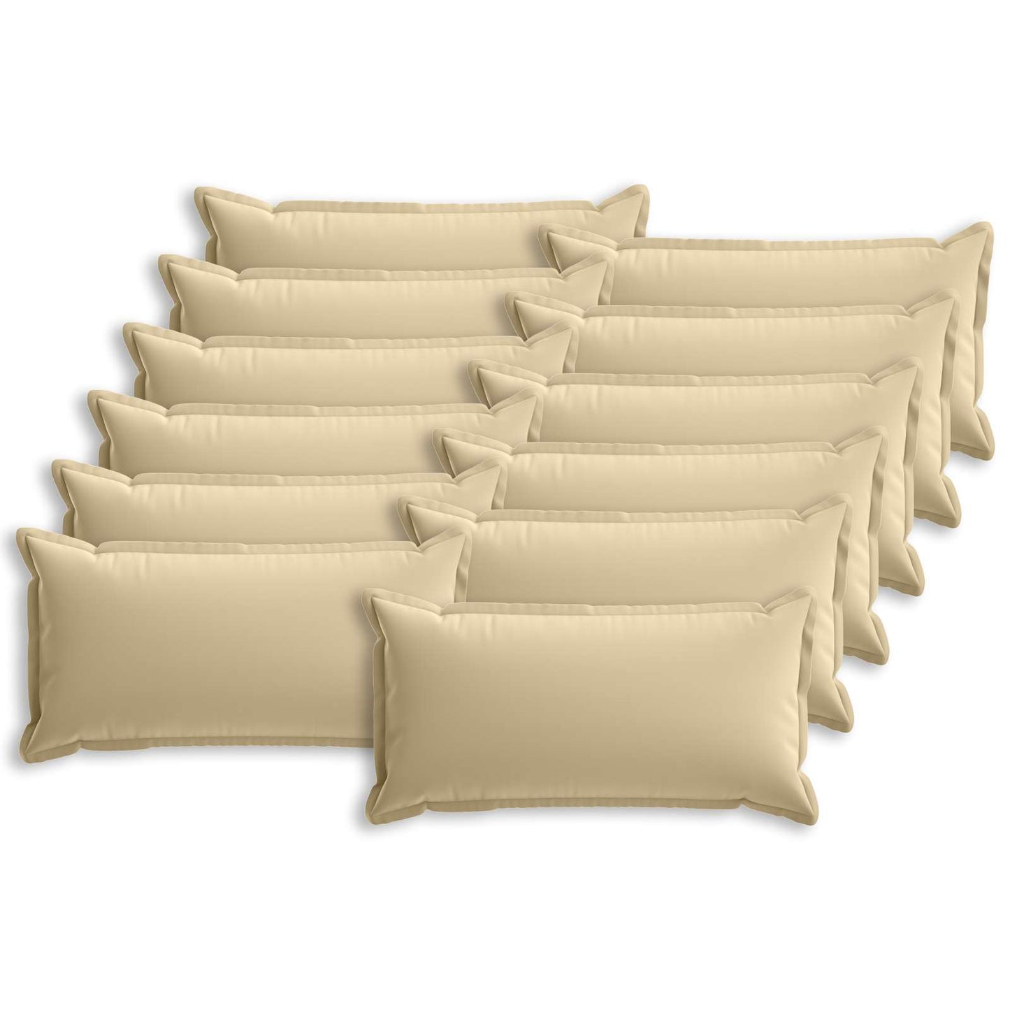 vidaXL Cushion Cover 12 pcs HOUTEN Beige 40 x 80 cm Polyester 2